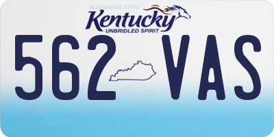 KY license plate 562VAS