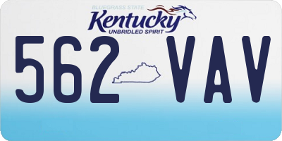 KY license plate 562VAV