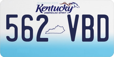 KY license plate 562VBD