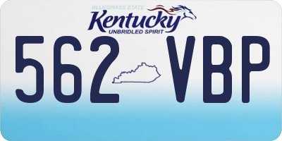 KY license plate 562VBP