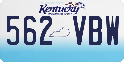 KY license plate 562VBW