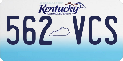 KY license plate 562VCS