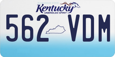 KY license plate 562VDM