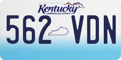 KY license plate 562VDN