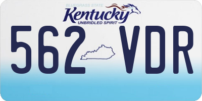 KY license plate 562VDR