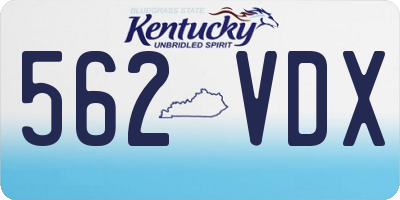 KY license plate 562VDX