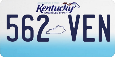 KY license plate 562VEN