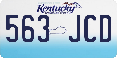 KY license plate 563JCD