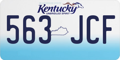 KY license plate 563JCF