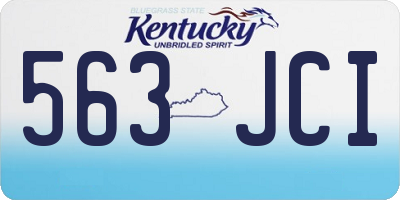 KY license plate 563JCI