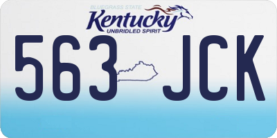 KY license plate 563JCK