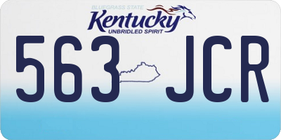 KY license plate 563JCR