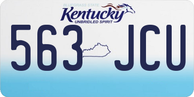 KY license plate 563JCU