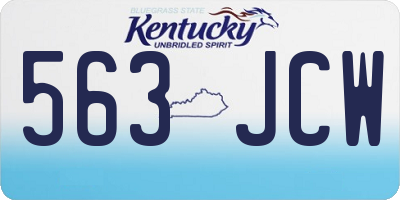 KY license plate 563JCW