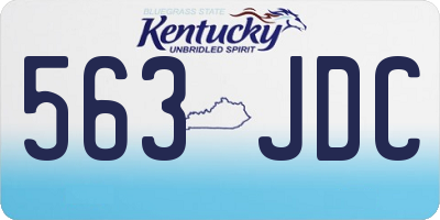 KY license plate 563JDC