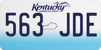KY license plate 563JDE