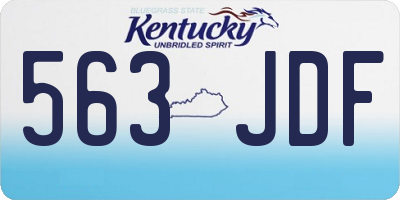 KY license plate 563JDF