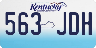 KY license plate 563JDH