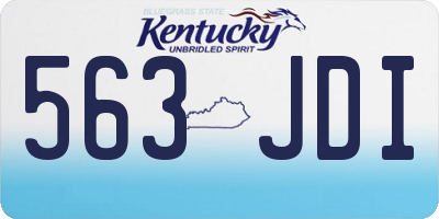 KY license plate 563JDI