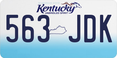 KY license plate 563JDK