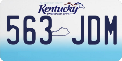 KY license plate 563JDM