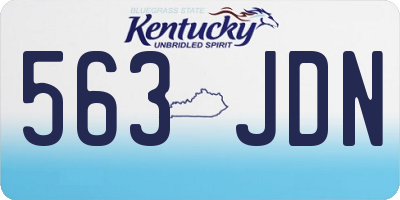 KY license plate 563JDN