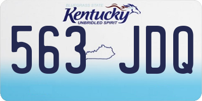 KY license plate 563JDQ