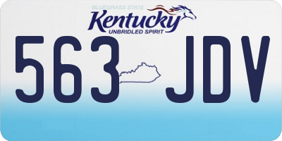 KY license plate 563JDV