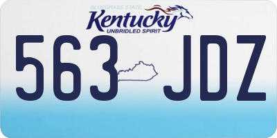 KY license plate 563JDZ