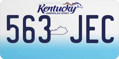 KY license plate 563JEC
