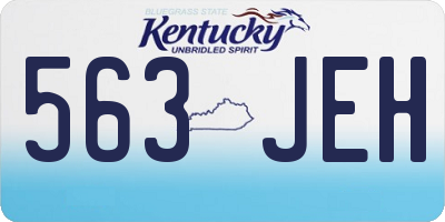KY license plate 563JEH