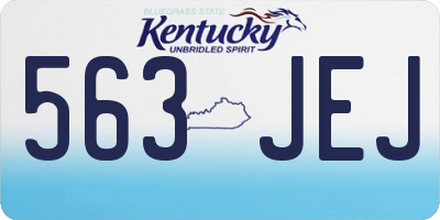 KY license plate 563JEJ