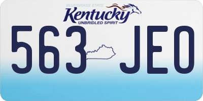 KY license plate 563JEO