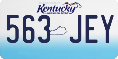 KY license plate 563JEY