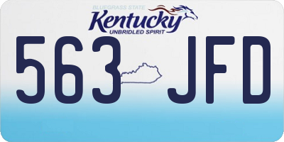 KY license plate 563JFD