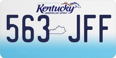 KY license plate 563JFF