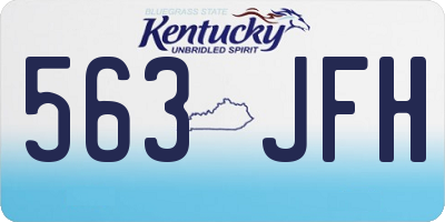 KY license plate 563JFH
