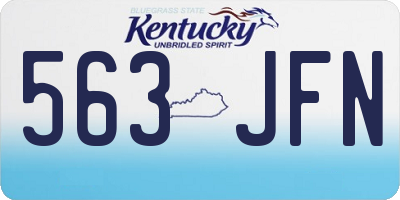 KY license plate 563JFN