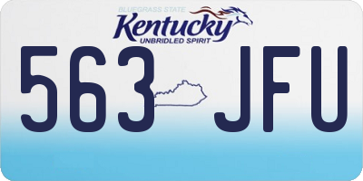 KY license plate 563JFU