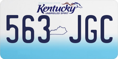 KY license plate 563JGC