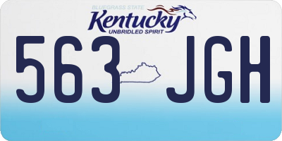 KY license plate 563JGH