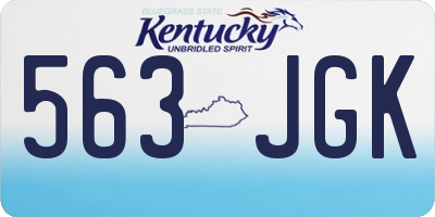 KY license plate 563JGK