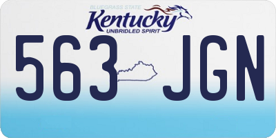 KY license plate 563JGN