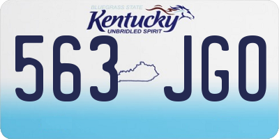KY license plate 563JGO