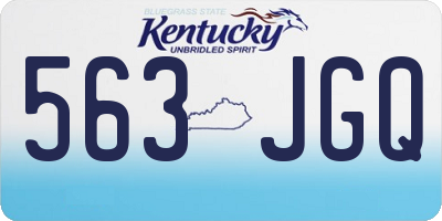KY license plate 563JGQ