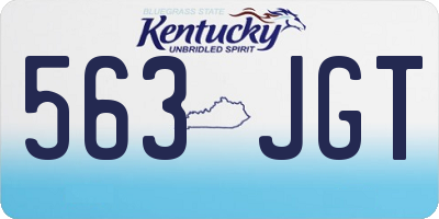 KY license plate 563JGT