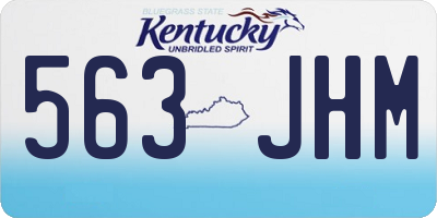 KY license plate 563JHM