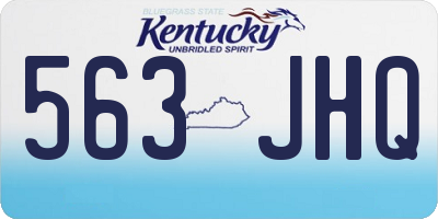 KY license plate 563JHQ