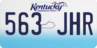 KY license plate 563JHR
