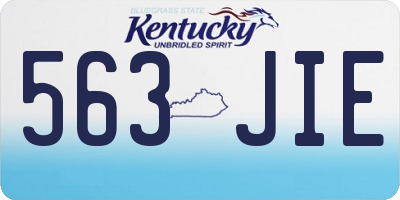 KY license plate 563JIE